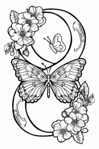 Розмальовка - 8 березня, цифра 8