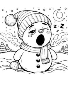 Сніговик - Різдвяна розмальовка
