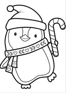 Пінгвін - Різдвяна розмальовка
