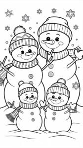 Сніговики - Різдвяні розмальовки