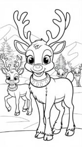 Олень - Різдвяні розмальовки