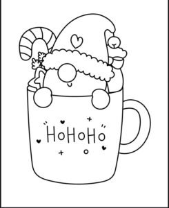 Гном - Різдвяна розмальовка