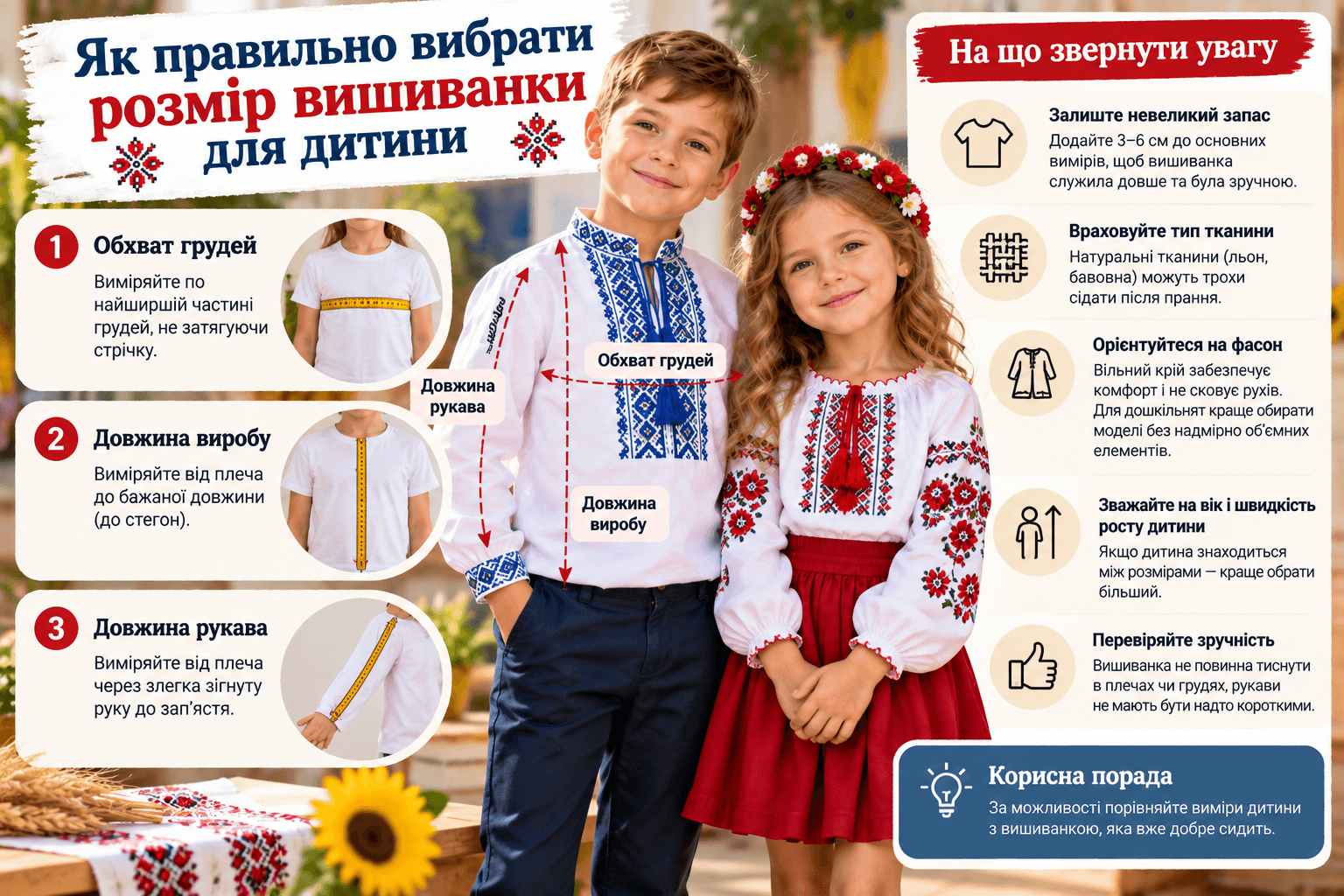 Як вибрати розмір вишиванки