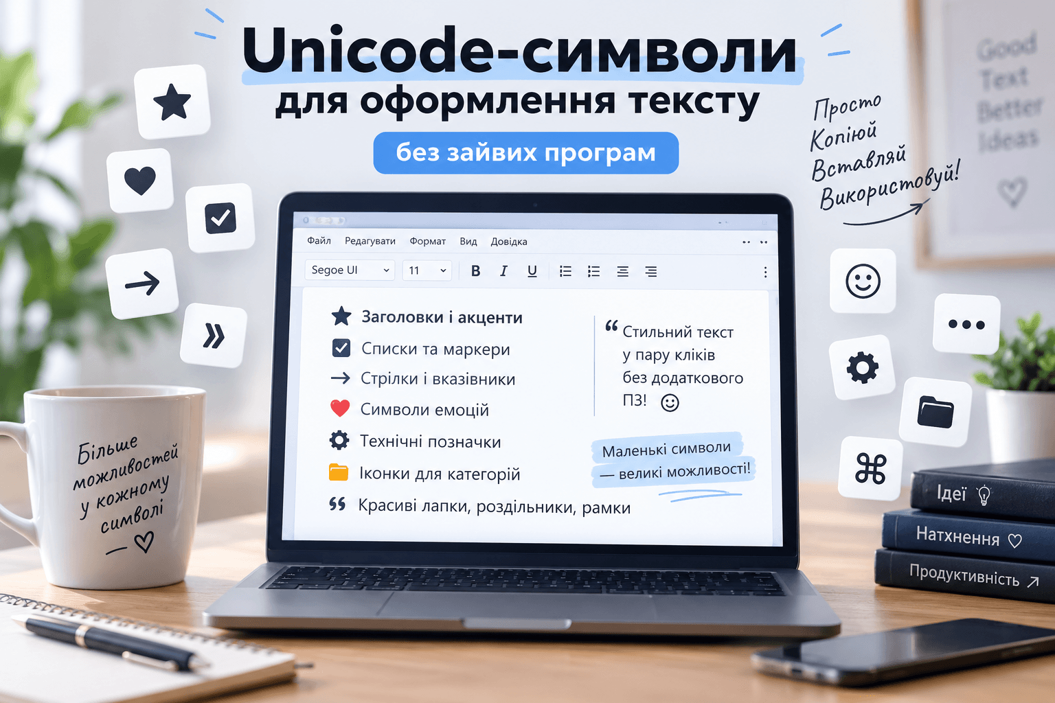 Unicode-символи для оформлення тексту